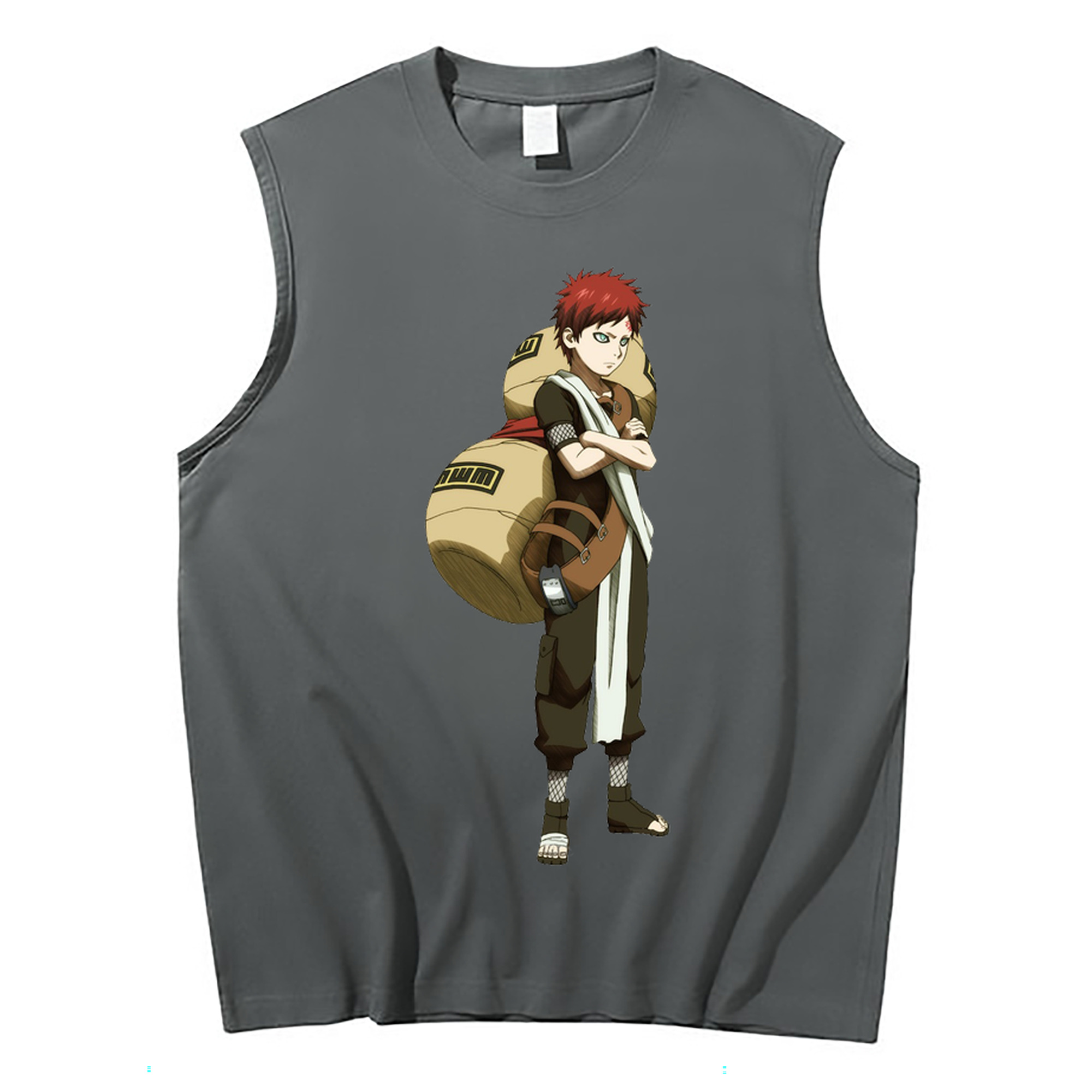 （画像用） NARUTO -ナルト- ガアラ Gaara コットン100％タンクトップ（フロントプリント）